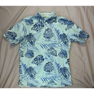 Walter Hagen 11 Majors Shirt Men’s Medium AOP Hawaiian Floral Tropical Polo Golf